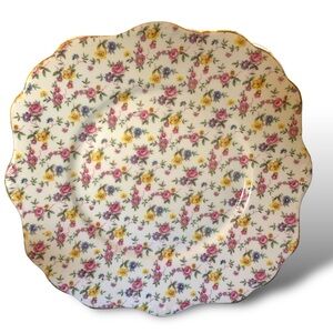 Vintage Chintz Salad Plate Staffordshire Porcelain